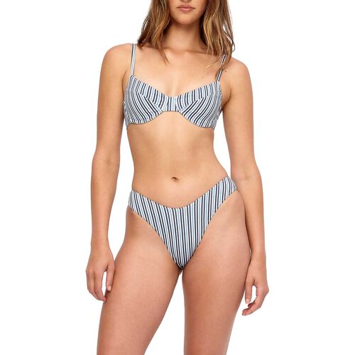 Zulu & Zephyr Blue Pin Stripe Balconette Bra Cup Top